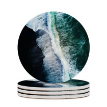 yanfind Ceramic Coasters (round) Willian Justen De Vasconcellos Reynisfjara Sand Beach  Aerial Ocean Iceland Family Game Intellectual Educational Game Jigsaw Puzzle Toy Set