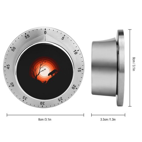 yanfind Timer Suryapraveen Dark Minimal Jaguar Cat  Silhouette 60 Minutes Mechanical Visual Timer