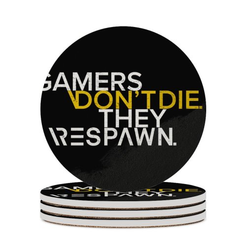 yanfind Ceramic Coasters (round) Black Dark Quotes Gamer Quotes Dont Die Respawn Hardcore Dark Family Game Intellectual Educational Game Jigsaw Puzzle Toy Set