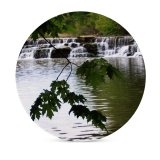 yanfind Ceramic Coasters (round) Waterfall Plants Spring Rocks Stones Resources Watercourse Natural Landscape River Vegetation Family Game Intellectual Educational Game Jigsaw Puzzle Toy Set