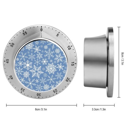 yanfind Timer Design Seamless Snow  Abstract Ornament Season Snowflake  Temperature Winter Decoration 60 Minutes Mechanical Visual Timer