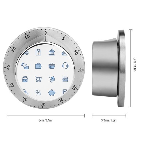 yanfind Timer Bag  E Graphical Cash Commerce Consumerism Building Home Wireless Account Delivering 60 Minutes Mechanical Visual Timer