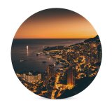 yanfind Ceramic Coasters (round) Monte Carlo Sunset Dawn Cityscape Harbor City Lights Night Dusk Monaco Family Game Intellectual Educational Game Jigsaw Puzzle Toy Set
