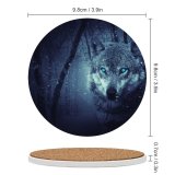 yanfind Ceramic Coasters (round) Black Dark Wolf Eyes Snowfall Winter Night Forest Family Game Intellectual Educational Game Jigsaw Puzzle Toy Set
