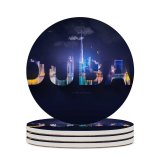 yanfind Ceramic Coasters (round) Hudson Lima Dubai Typography Digital Art Family Game Intellectual Educational Game Jigsaw Puzzle Toy Set