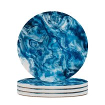 yanfind Ceramic Coasters (round) Motion Clean Wind Light Watercolor Sea Craft Vibrant Chaos Painterly Turquoise Sky001 Family Game Intellectual Educational Game Jigsaw Puzzle Toy Set