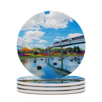 yanfind Ceramic Coasters (round) Images Rail Bay Train Building Spring Wallpapers Lake Railway Bloom Epcot States Family Game Intellectual Educational Game Jigsaw Puzzle Toy Set