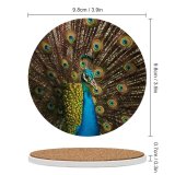 yanfind Ceramic Coasters (round) Peafowl  Indian Peafowl  Train Family Game Intellectual Educational Game Jigsaw Puzzle Toy Set