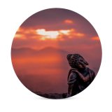 yanfind Ceramic Coasters (round) Cute Statue Sunset Family Game Intellectual Educational Game Jigsaw Puzzle Toy Set