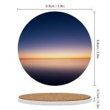 yanfind Ceramic Coasters (round) Sunset Beach Beautiful Scenery Ocean Clear Sky Horizon Seascape Family Game Intellectual Educational Game Jigsaw Puzzle Toy Set