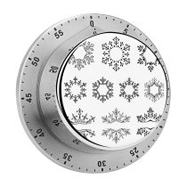 yanfind Timer Christmas Crystal Snow Ornament Abstract Container Winter Frozen Temperature Individuality Art 60 Minutes Mechanical Visual Timer