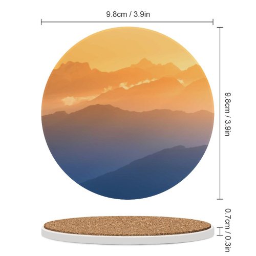 yanfind Ceramic Coasters (round) Trey Ratcliff Southern Alps Zealand Sunset Clouds Family Game Intellectual Educational Game Jigsaw Puzzle Toy Set