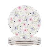 yanfind Ceramic Coasters (round) Flowers Floral Designs Flower Patterns Girly Floral Flowers Family Game Intellectual Educational Game Jigsaw Puzzle Toy Set