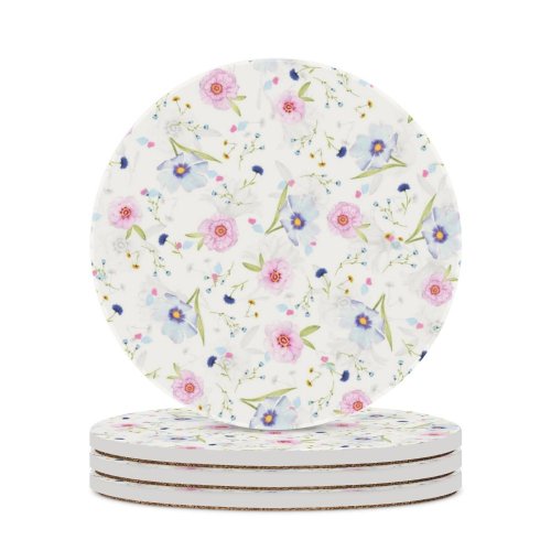 yanfind Ceramic Coasters (round) Flowers Floral Designs Flower Patterns Girly Floral Flowers Family Game Intellectual Educational Game Jigsaw Puzzle Toy Set