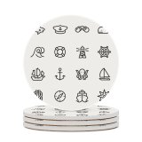 yanfind Ceramic Coasters (round) Knot Sailor Rope Wheel Binoculars Ship's Buoy Sea Sailboat Vacation Sailing Reef Family Game Intellectual Educational Game Jigsaw Puzzle Toy Set