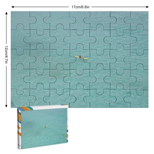 yanfind Picture Puzzle Clear Beauty Clean Paddle Boat Sea Lake Ocean Aqua Calm Vehicle Family Game Intellectual Educational Game Jigsaw Puzzle Toy Set