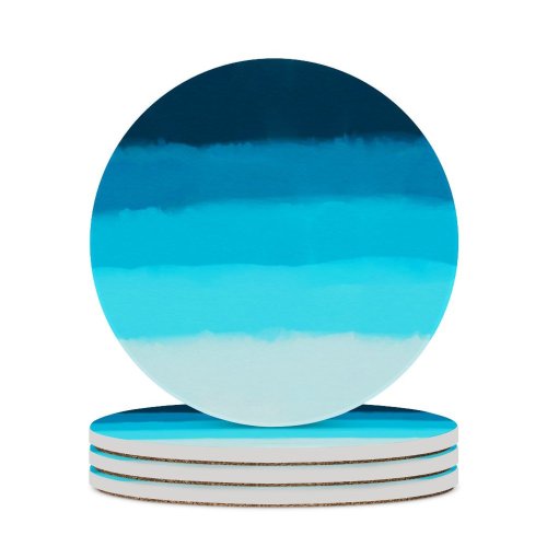 yanfind Ceramic Coasters (round) Dye Sea Watercolor Femininity Advertisement Stroke Turquoise Empty Layered Sky Marketing Slanted Family Game Intellectual Educational Game Jigsaw Puzzle Toy Set