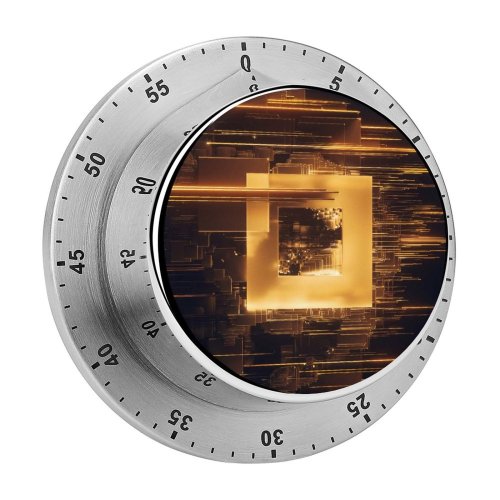 yanfind Timer Beeple Abstract Glitch Golden 60 Minutes Mechanical Visual Timer