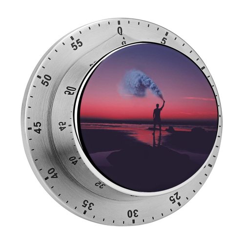 yanfind Timer Aziz Acharki Silhouette Seashore Sky Can Sunset Evening Sky 60 Minutes Mechanical Visual Timer