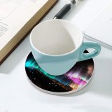 yanfind Ceramic Coasters (round) Abstract Dark Glitter Glowing Colorful Lights Family Game Intellectual Educational Game Jigsaw Puzzle Toy Set