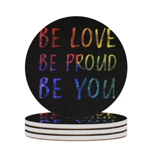 yanfind Ceramic Coasters (round) Black Dark Quotes Be You Be Love Be Proud Dark Inspirational Quotes Family Game Intellectual Educational Game Jigsaw Puzzle Toy Set