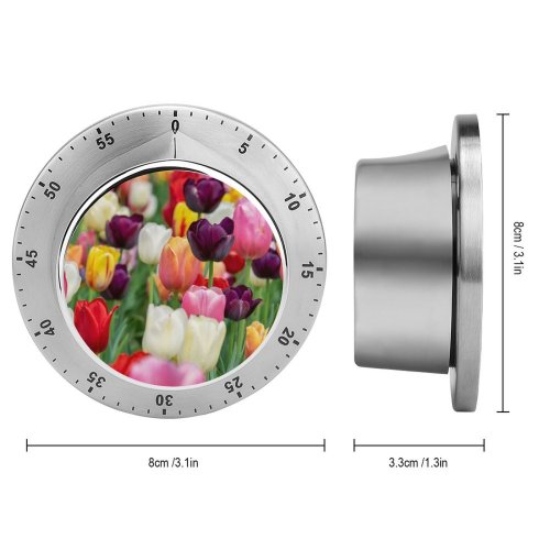yanfind Timer Flowers Tulip Flowers Multicolor Colorful Tulips Field Purple Beautiful Flower Garden 60 Minutes Mechanical Visual Timer