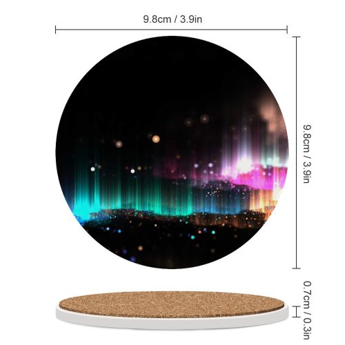 yanfind Ceramic Coasters (round) Abstract Dark Glitter Glowing Colorful Lights Family Game Intellectual Educational Game Jigsaw Puzzle Toy Set