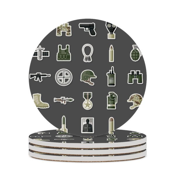 yanfind Ceramic Coasters (round)  Binoculars Uniform Missile Walkie Fighting Bulletproof Helmet CB  Launcher Family Game Intellectual Educational Game Jigsaw Puzzle Toy Set