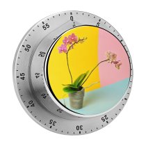 yanfind Timer Space Studio Block Bloom Shot Vibrant Pot Orchid Houseplant Pastel USA Flower 60 Minutes Mechanical Visual Timer