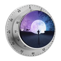 yanfind Timer Fantasy  Silhouette Running Starry Sky Night Road 60 Minutes Mechanical Visual Timer