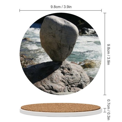 yanfind Ceramic Coasters (round) Stone Art River Flow Rock Boulder Igneous Pebble Geology Formation Sculpture Family Game Intellectual Educational Game Jigsaw Puzzle Toy Set