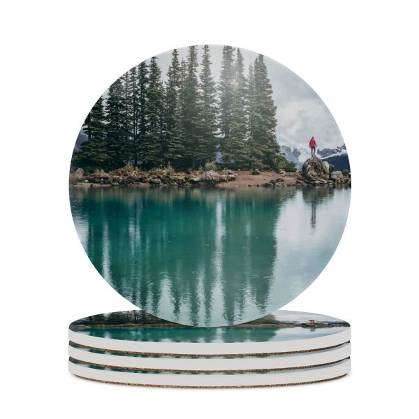 yanfind Ceramic Coasters (round) Shoreline Fir Images Ocean Land Wallpapers Sea Plant Lake  Outdoors Tree Family Game Intellectual Educational Game Jigsaw Puzzle Toy Set