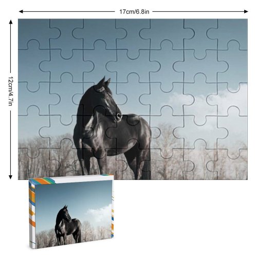yanfind Picture Puzzle Horse Race Clear Sky Family Game Intellectual Educational Game Jigsaw Puzzle Toy Set