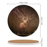 yanfind Ceramic Coasters (round) Comfreak Black Dark Hirsch Deer Forest  Rays Dark Wildlife Rock Family Game Intellectual Educational Game Jigsaw Puzzle Toy Set