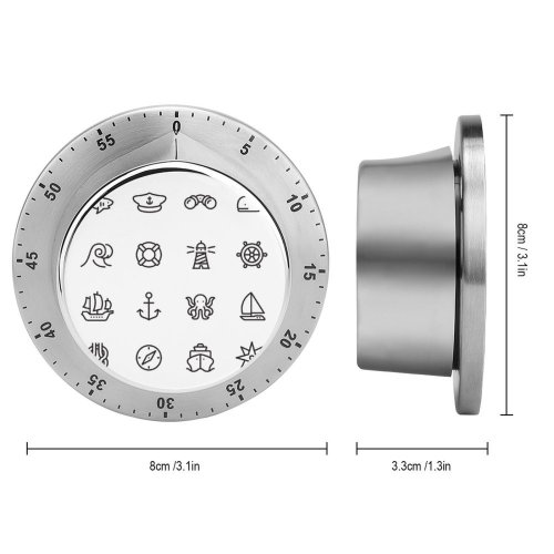 yanfind Timer Knot Sailor Rope Wheel Binoculars Ship's Buoy Sea Sailboat Vacation Sailing Reef 60 Minutes Mechanical Visual Timer