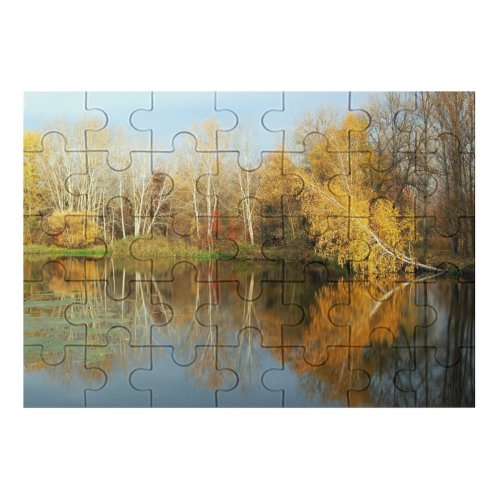 yanfind Picture Puzzle Leaf Autumn Fall River Reflection Natural Landscape Tree Bank Sky Family Game Intellectual Educational Game Jigsaw Puzzle Toy Set