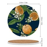 yanfind Ceramic Coasters (round)  Citron Tropical Tree  Plant Seamless Flower Retro Citrus Natural Exoticism Family Game Intellectual Educational Game Jigsaw Puzzle Toy Set