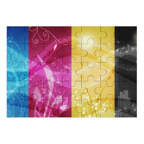 yanfind Picture Puzzle CMYK Cyan Magenta Joy City Happiness Cool Foliage Floral Design Purple Colorfulness Family Game Intellectual Educational Game Jigsaw Puzzle Toy Set