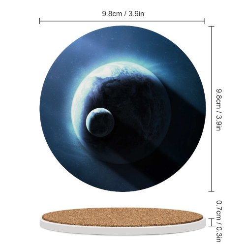 yanfind Ceramic Coasters (round) Comfreak Space  Planets  Dark  Light Astronomy Family Game Intellectual Educational Game Jigsaw Puzzle Toy Set