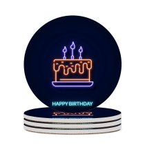yanfind Ceramic Coasters (round) Simplicity Glowing Birthday  Photographic Effects Styles Social Dessert Fun Candle Present Family Game Intellectual Educational Game Jigsaw Puzzle Toy Set