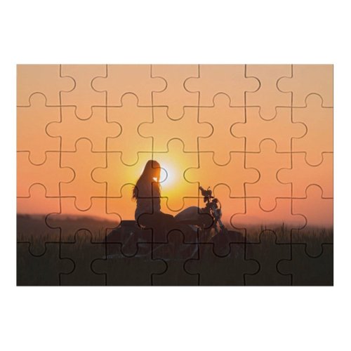 yanfind Picture Puzzle Sunset Motorcycle Silhouette Golden Hour Family Game Intellectual Educational Game Jigsaw Puzzle Toy Set