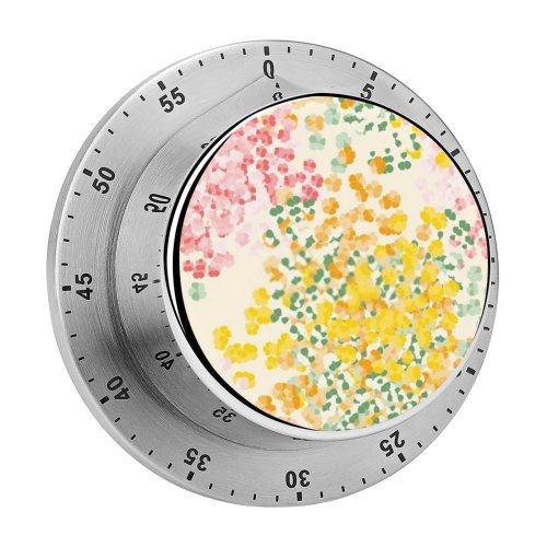 yanfind Timer Dream  Bloom Feminine Girl Linen Rainbow  Colorful Luxury Seamless Fabric 60 Minutes Mechanical Visual Timer