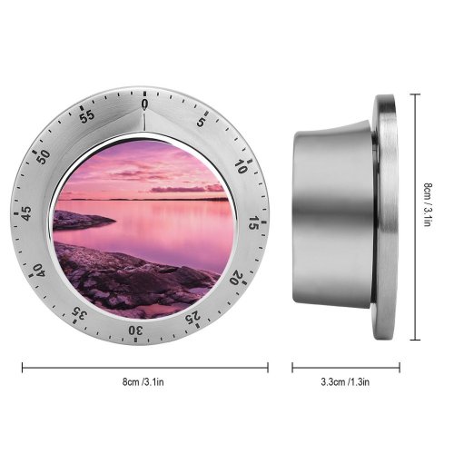 yanfind Timer Visar Neziri Sunset Scenery Lake Rocks Sky 60 Minutes Mechanical Visual Timer