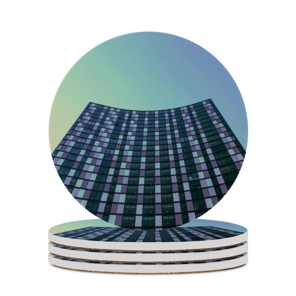 yanfind Ceramic Coasters (round) Mitchell Luo Architecture High Rise Building Gradient Sky Office Building Family Game Intellectual Educational Game Jigsaw Puzzle Toy Set