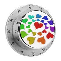yanfind Timer Valentines Heart Rendered Rainbow Purple Cyan Petal Graphics Art 60 Minutes Mechanical Visual Timer