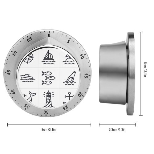 yanfind Timer Waterfront Sea Navigational Anchor Bottle Bird Destinations Art Simplicity Seagull Tourboat Humpback 60 Minutes Mechanical Visual Timer