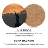 yanfind Ceramic Coasters (round) Images Sky Wallpapers Dusk Free States York Monument Art Pictures Sunset Liberty Family Game Intellectual Educational Game Jigsaw Puzzle Toy Set