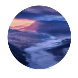 yanfind Ceramic Coasters (round) Mountains Sunrise Scenic Early Morning Countryside Village Sunlight Hill Station Clouds Foggy Family Game Intellectual Educational Game Jigsaw Puzzle Toy Set