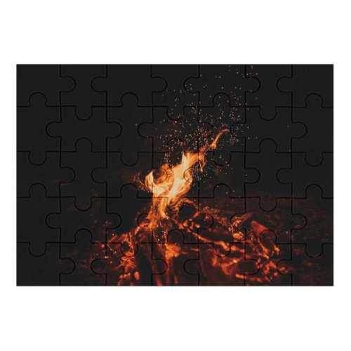 yanfind Picture Puzzle Dark Bonfire  Flame Night Time Burning Outdoor 5K Family Game Intellectual Educational Game Jigsaw Puzzle Toy Set