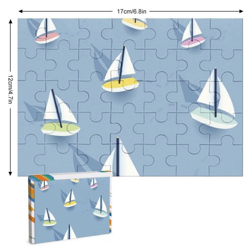 yanfind Picture Puzzle Sea Pastel Jib Dimensional Art Isometric Regatta Design Journey Toy Travel Exercising Family Game Intellectual Educational Game Jigsaw Puzzle Toy Set